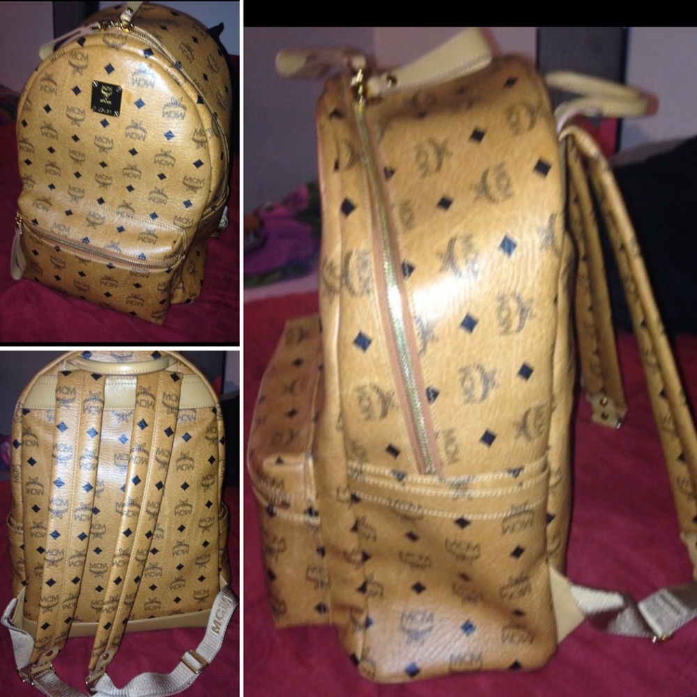 Authentic MCM Visettos Large Stark Bookbag
